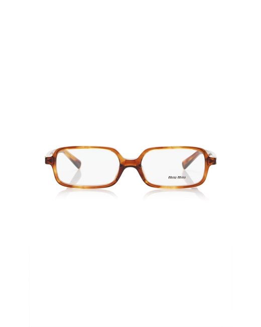 Miu Miu Brown Regard Square-Frame Acetate Glasses