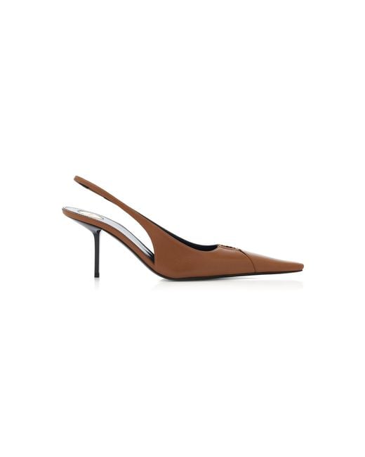 Saint Laurent Brown Babylone Leather Pumps