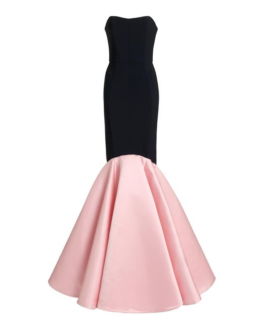 Greta Constantine Pink Morowa Corset Pleated Gown