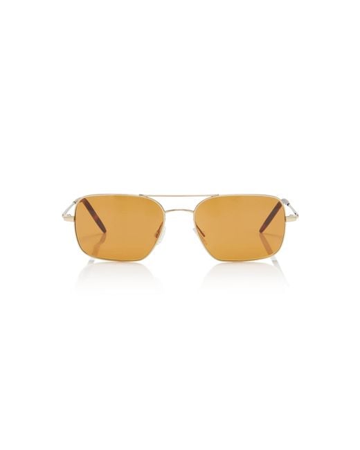 Oliver Peoples Brown Victory Ii Square-Framed Metal Sunglasses