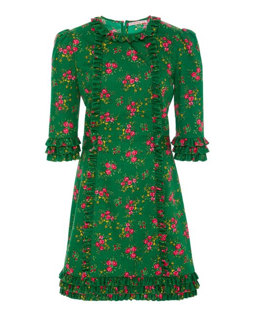 The Vampire's Wife Green Cate Floral Cotton Mini Dress