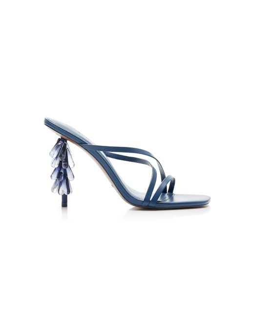 Cult Gaia Blue Sage Leather Sandals