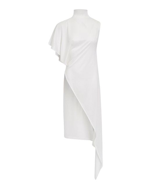Source Unknown White Livia Asymmetric Draped Top