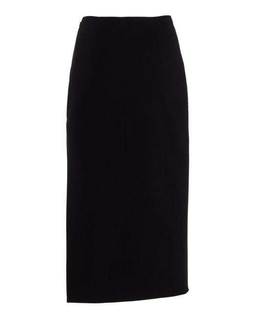 Carolina Herrera Black Stretch-wool Midi Skirt