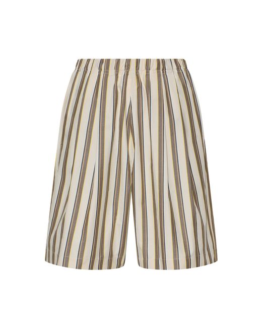 OSSOU Natural Celeste Wide-Leg Cotton Shorts