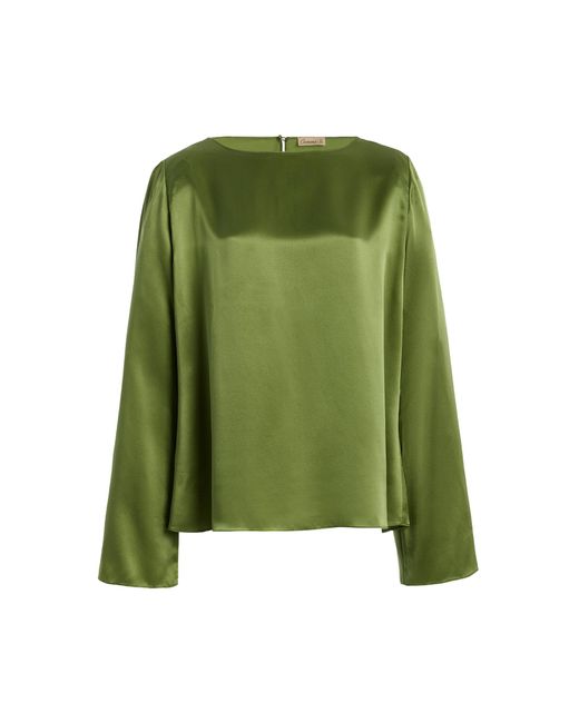 Comme Si Green Bell Sleeve Silk Top