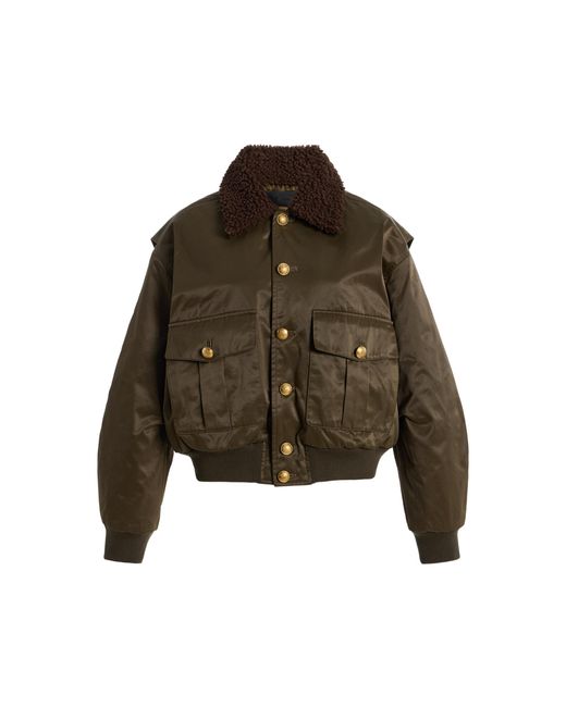 Nili Lotan Brown Tigre Shell Bomber Jacket