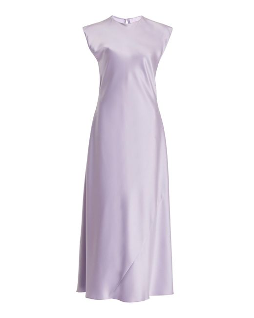 Carolina Herrera Purple Satin Midi Dress