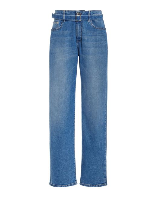 Proenza Schouler Blue Ellsworth Stretch Low-rise Straight-leg Jeans