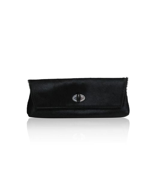 Christopher Esber Black Buki Calf Hair Clutch