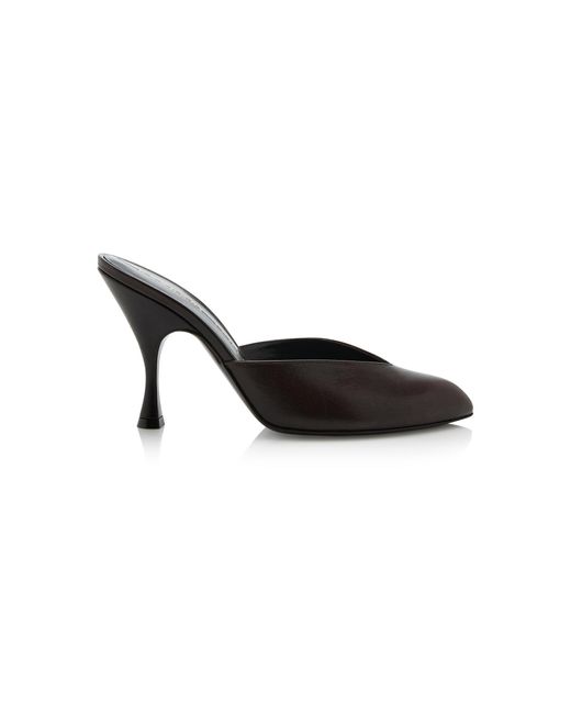 Herbert Levine Black Sitting Pretty Leather Mules