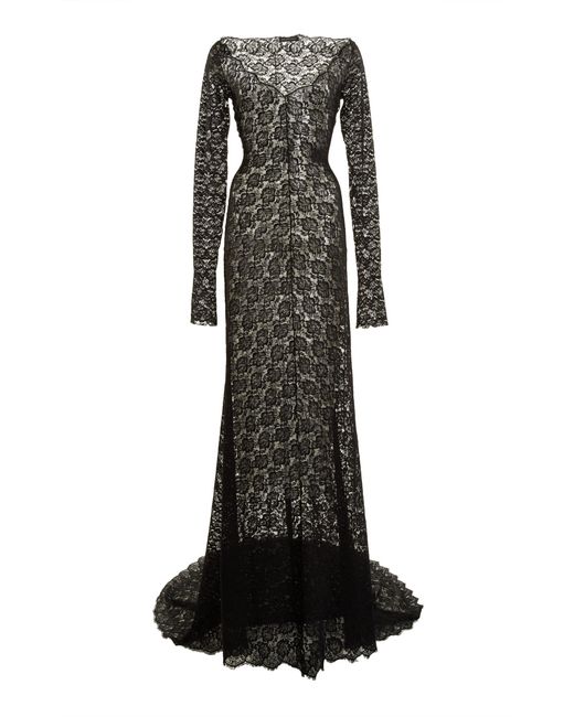 balenciaga black lace dress Balenciaga Lingerie Maxi Dress - Black - Women's - XS