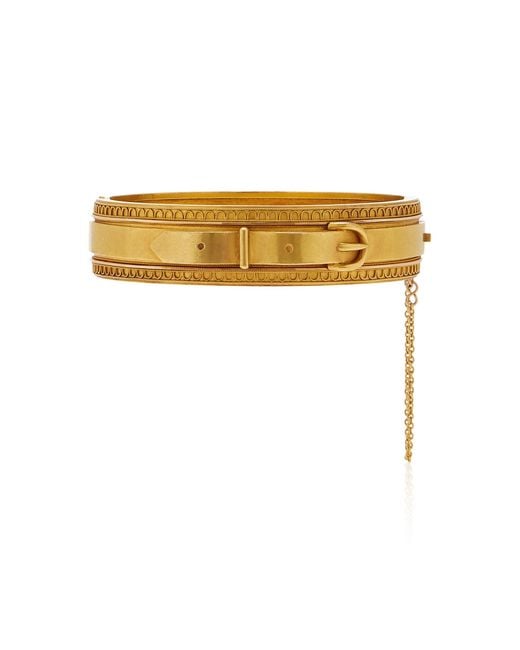 Stephanie Windsor Metallic 19Th Century Etruscan Revival 15K Buckled Bangle