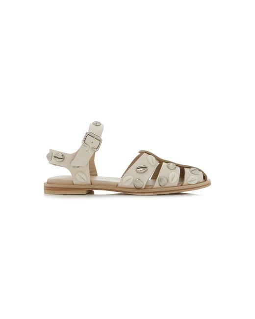 Frēda Salvador Natural Exclusive Sera Studded Suede Fisherman Sandals