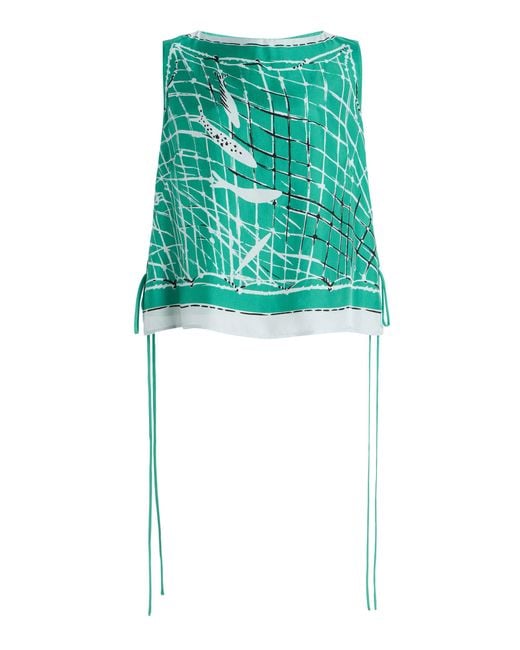 Altuzarra Green Siggi Tie-Detailed Silk Top