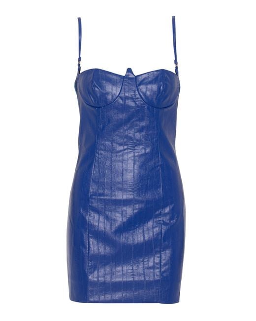 ROTATE BIRGER CHRISTENSEN Blue Dress Pu Colourblock