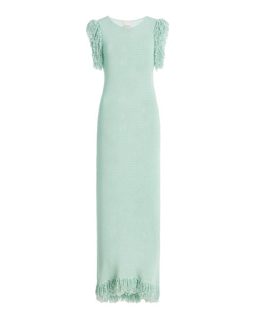 Paris Georgia Green Fringe Cotton Maxi Dress