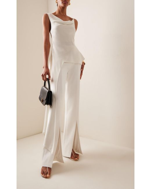 Jonathan Simkhai White Ronnie Asymmetric Satin Top