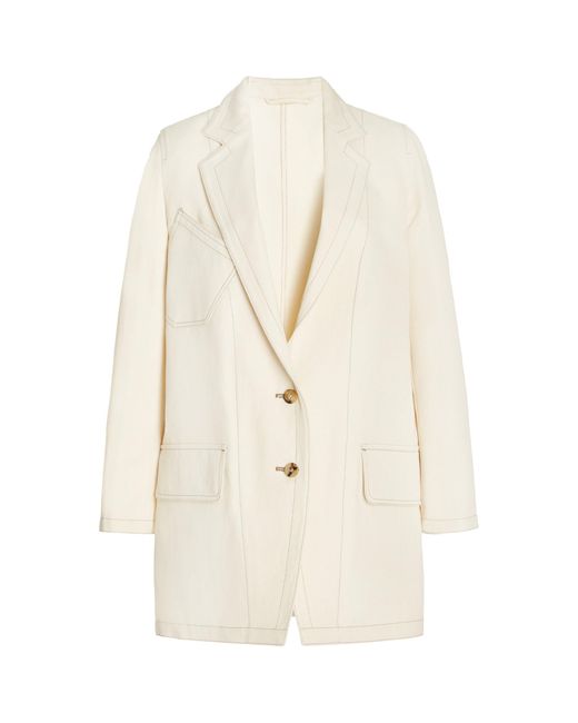 Max Mara Tenda Cotton And Linen-blend Jacket in White | Lyst