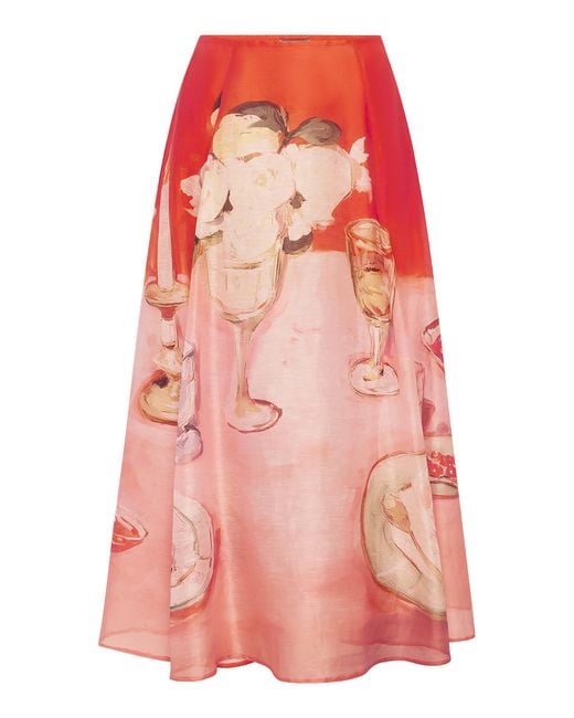 LEO LIN Pink Leila Midi Skirt