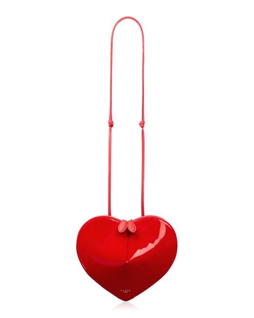 Alaïa Red Le Coeur Patent Leather Crossbody Bag