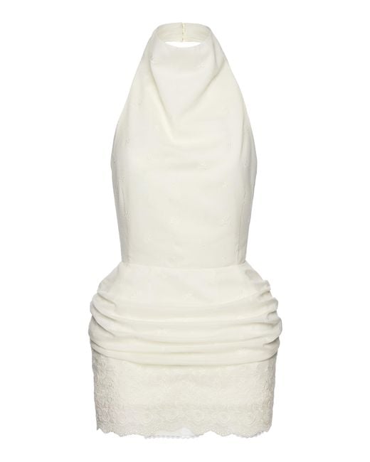 Magda Butrym White Halterneck Mini Dress