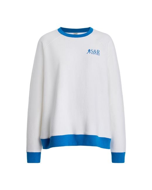 Sporty & Rich Blue Sr Runner Cotton-Blend Sweatshirt