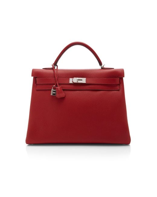 HERMES Taurillon Clemence Kelly Ado Backpack Rouge Casaque 491390