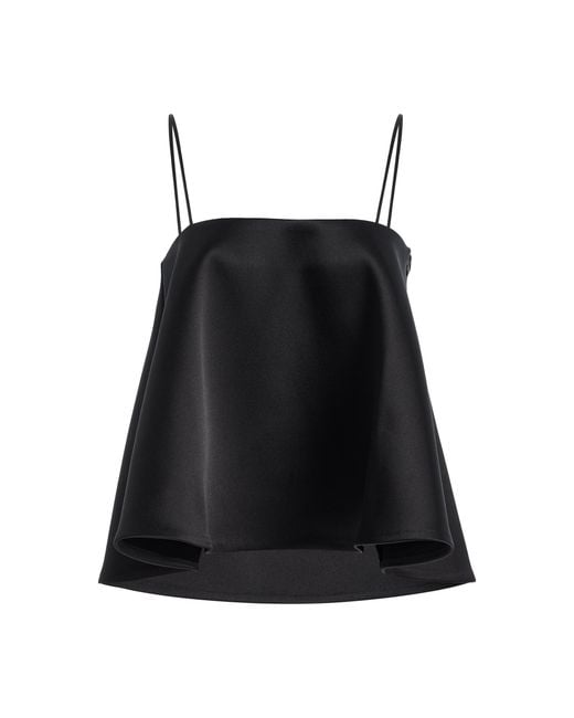 Rohe Black Peplum Satin Top