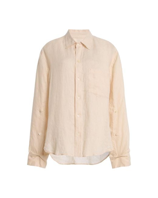 Citizens of Humanity Natural Kayla Shrunken Linen Shirt