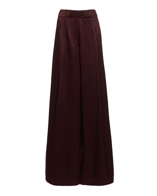 Dries Van Noten Purple Podium Cupro-Cotton Trousers