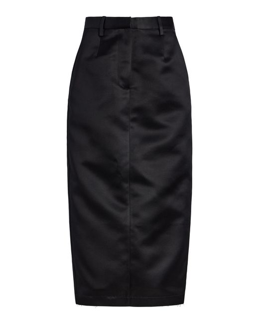 Co. Black Satin Pencil Skirt