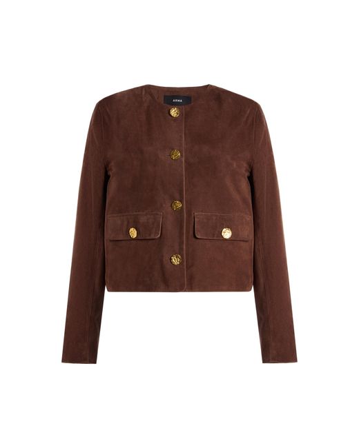 Arma Brown Lorenne Goat Suede Jacket
