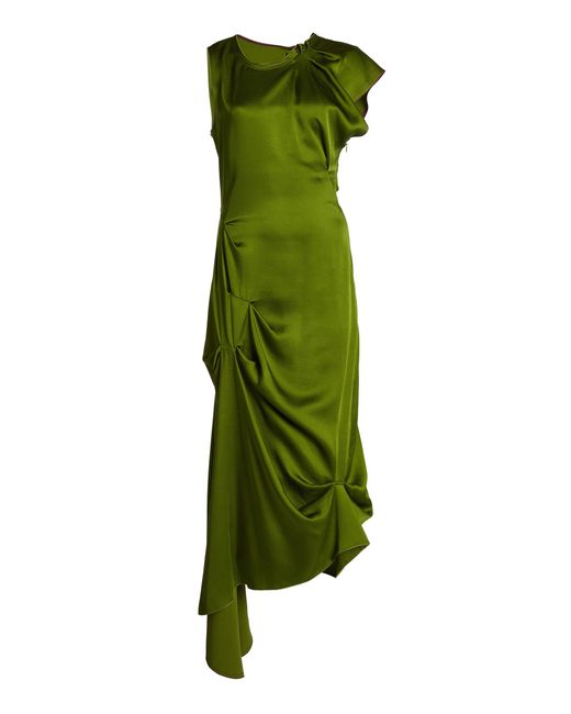 Victoria Beckham Green Asymmetrical One-Shoulder Evening Dress