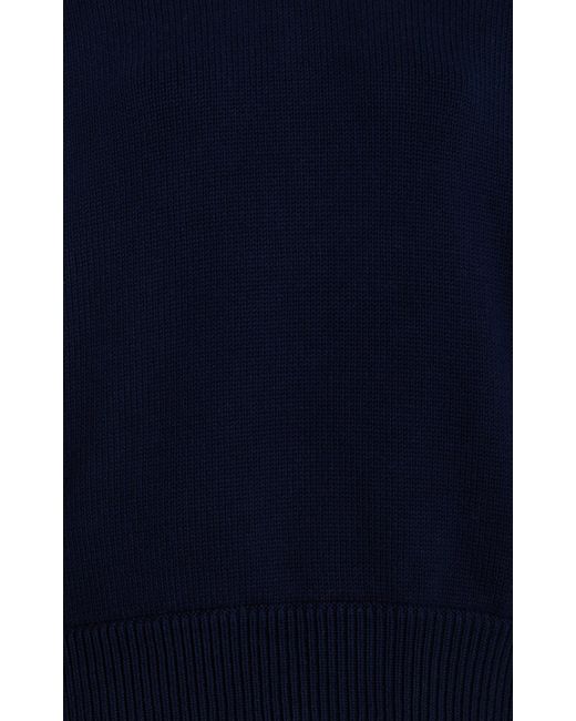 High Sport Blue Park Hooded Knit Cotton Sweater