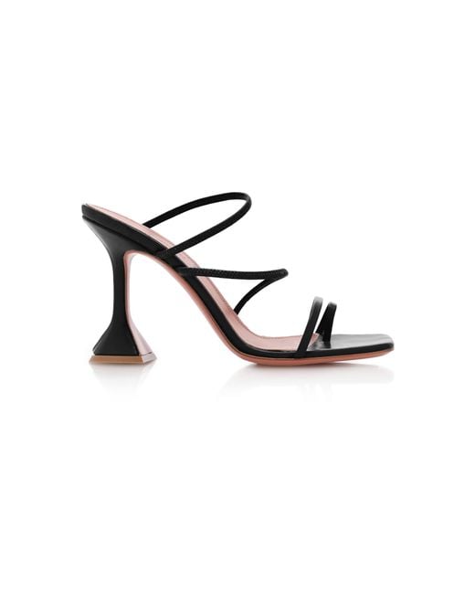 AMINA MUADDI Naima Strappy Leather Sandals in Black | Lyst