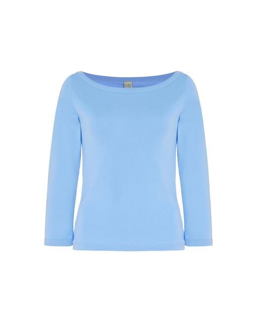 Flore Flore Blue Steffi Boat Neck Organic Cotton Top
