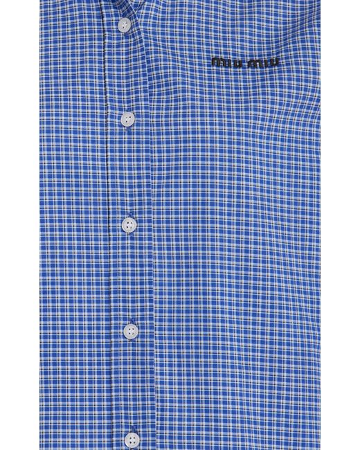 Miu Miu Blue Checked Cotton-poplin Shirt