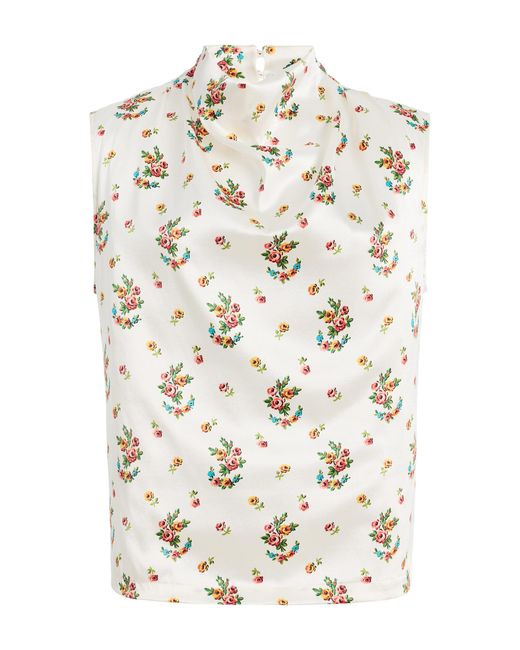 Franchise White Maelis Silk-Blend Top