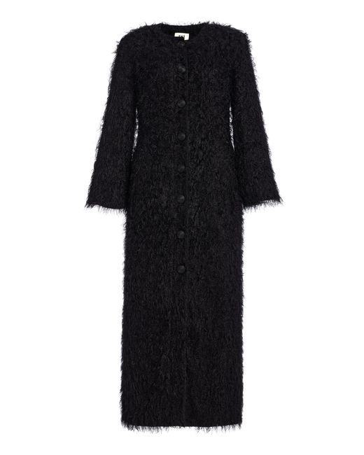 By Malene Birger Black Susenne Textured Vegan Fur Cardigan Coat for men