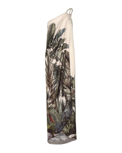 ANDRES OTALORA White Sin Disimulo Draped One-Shoulder Maxi Dress