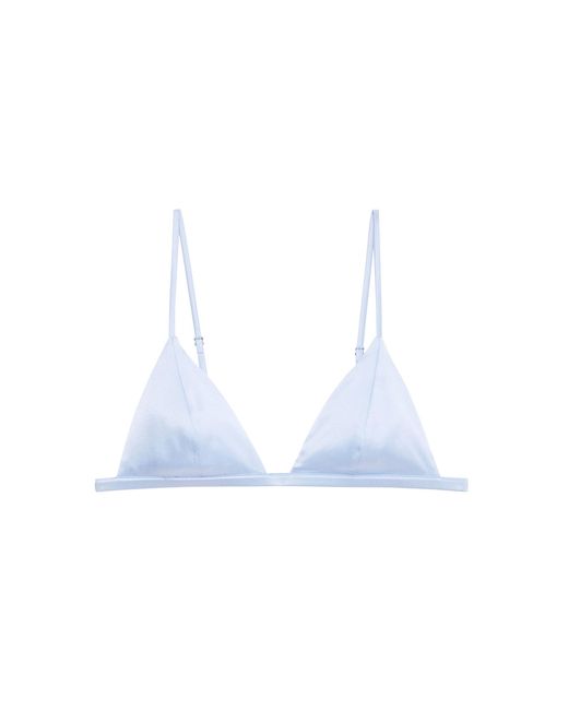 Fleur du Mal White Luxe Stretch-Silk Triangle Bra