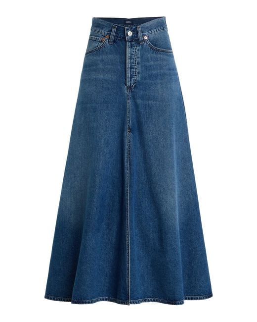 Citizens of Humanity Blue X Bloom Farm Exclusive Fluid Denim Maxi Skirt