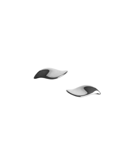 Khaite Metallic Leaf Silver Clip-on Earrings