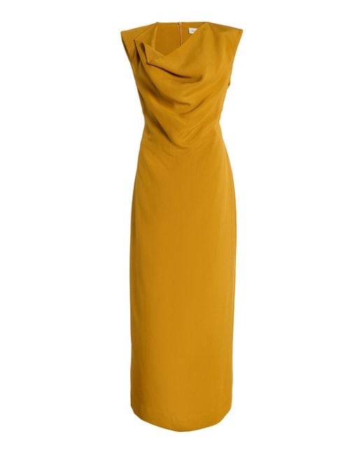 House of Dagmar Yellow Draped Maxi Dress
