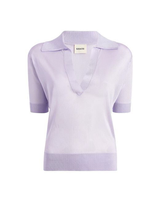 Khaite Purple Julita Knit Polo Top