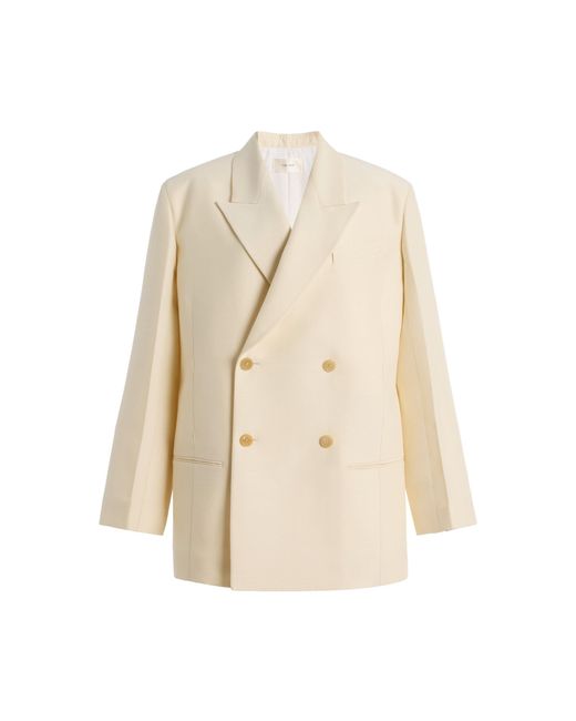 The Row Natural Cosmo Wool-Silk Jacket