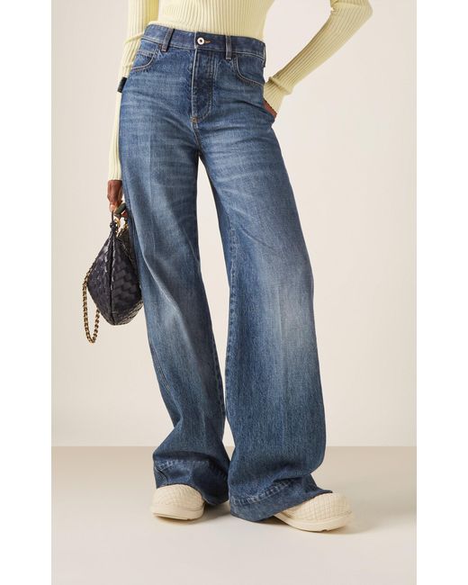 Bottega Veneta Blue Rigid High-rise Flared-leg Jeans