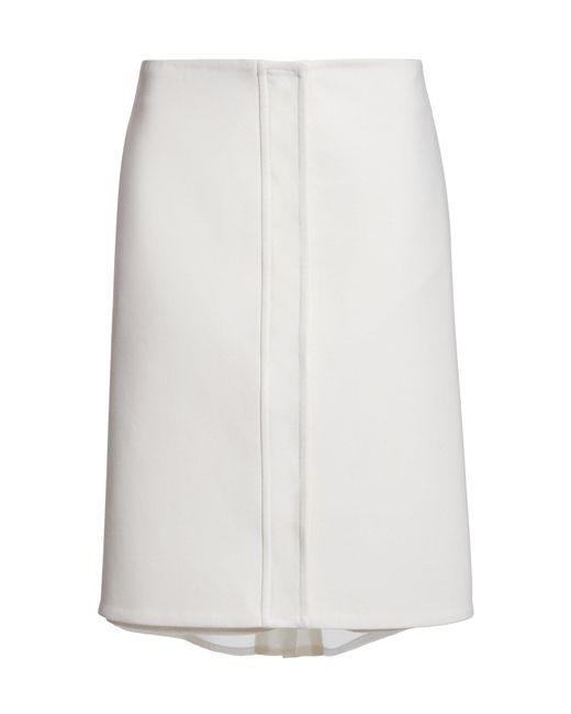 Courreges White Cotton-Blend Pencil Skirt