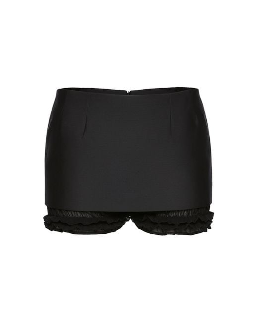 Magda Butrym Black Wool-Silk Mini Shorts